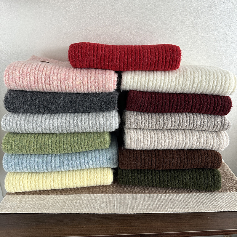 Simple Series Daily Solid Color Wool Polyester Blend Winter Scarves h5Picture4