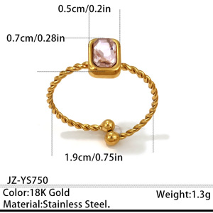 Simple Series Daily Irregular Shape Stainless Steel Waterproof   Gold Color  Statement Rings h5 Picture2