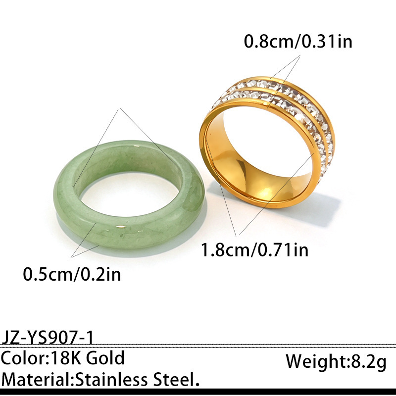 Romantic Series Retro Irregular Shape Stainless Steel Waterproof   Gold Color  Ring Sets Picture2