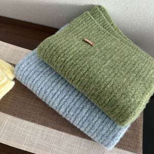 Simple Series Daily Solid Color Wool Polyester Blend Winter Scarves h5 Picture3