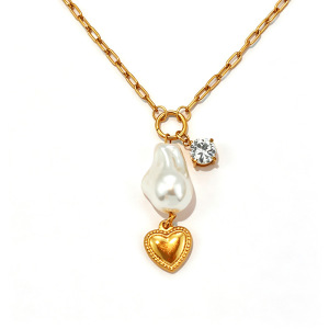 Romantic Series Classic Heart Stainless Steel Waterproof   Gold Color  Jewelry Sets h5 Picture5