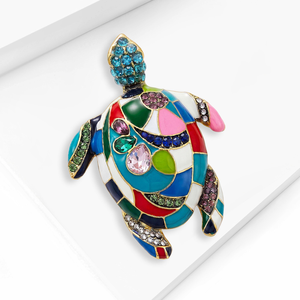 Luxurious Series Retro Animal Mixed Color Metal Rhinestone Brooches Picture3