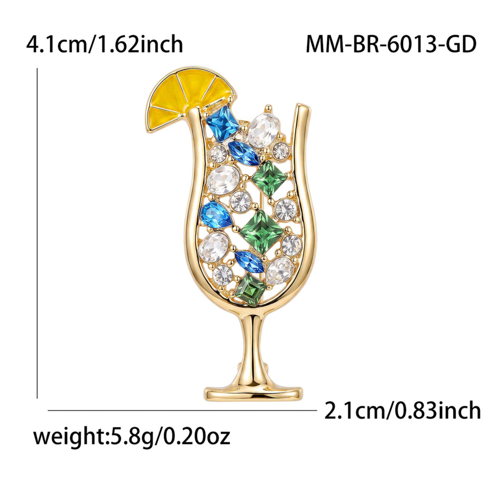 Luxurious Series Daily Mixed Color Food Metal Rhinestone Brooches 
