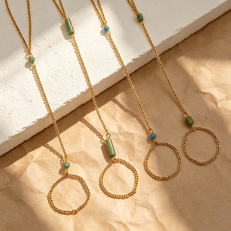 Ethnic Series Ethnic Irregular Shape Stainless Steel Waterproof   Gold Color  Women's Hand Chain Picture3