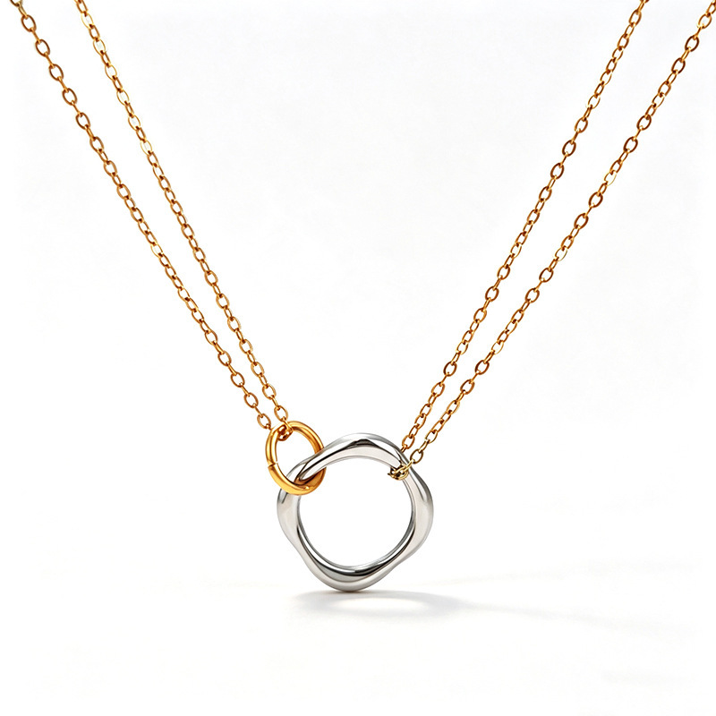 Luxurious Series Retro Irregular Shape Stainless Steel Waterproof Gold Color Women's Jewelry Sets h5Picture5