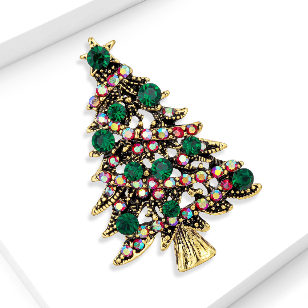 Ethnic Series Vacation Christmas Plant Metal Rhinestone Brooches Picture3