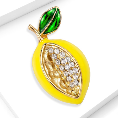 Simple Series Daily Fruit Metal Rhinestone Brooches 2