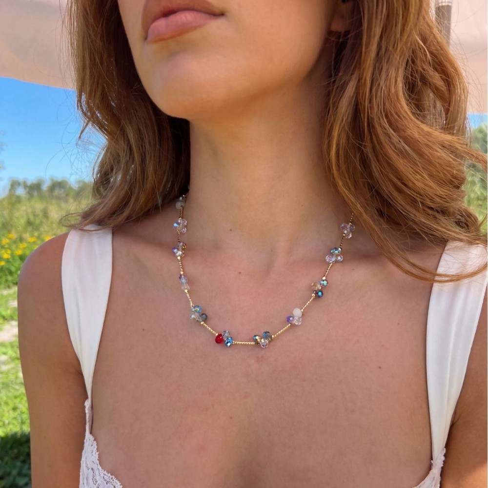 Collares De Cuentas De Cristal Color Oro Para Mujer Imagen2