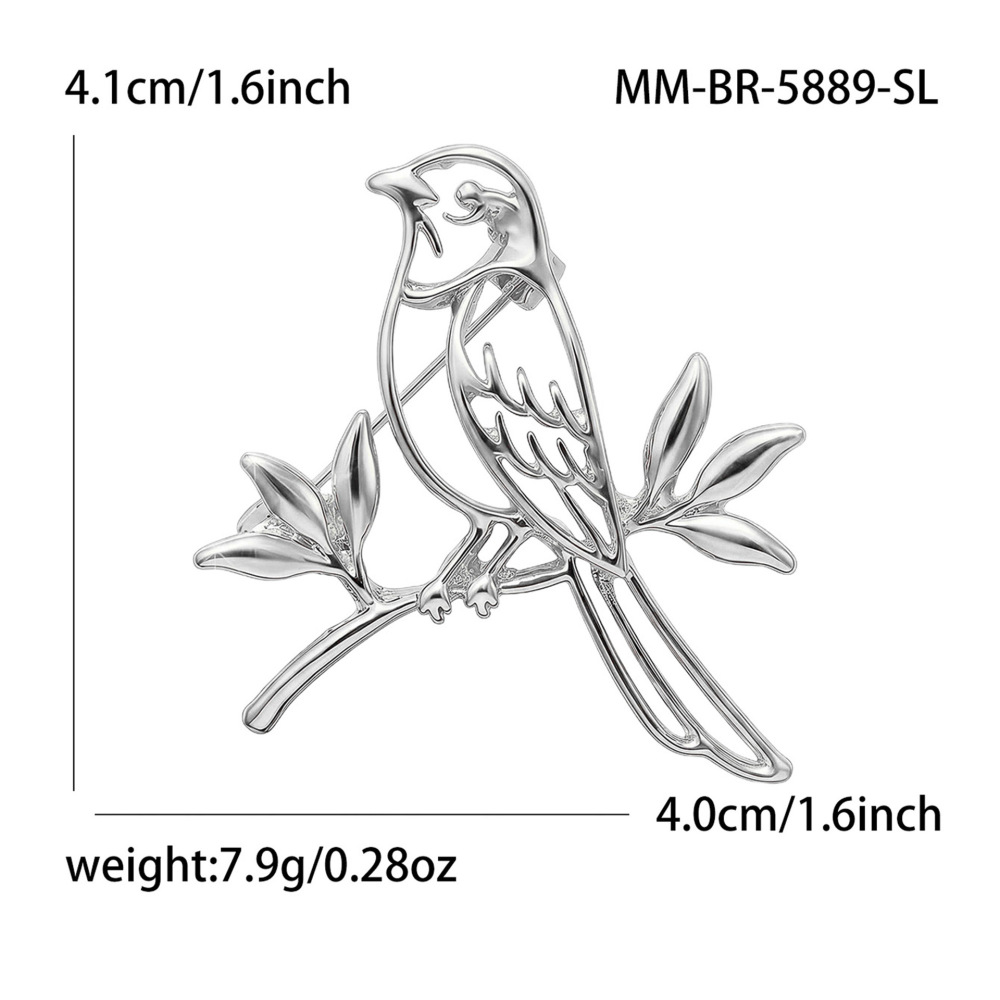 Simple Series Daily Solid Color Birds Metal Rhinestone Brooches 