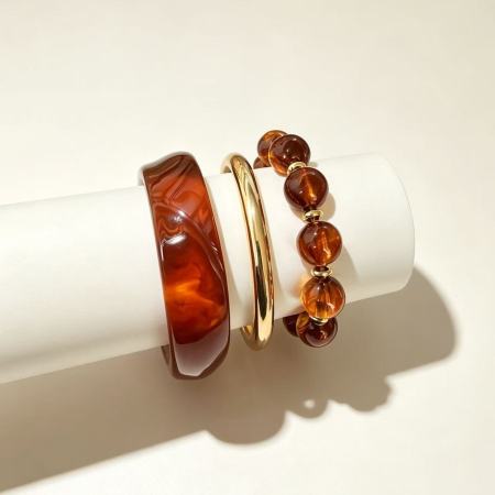 Kralenarmbandensets Van Goudkleurige Hars Met Kleurverloop Voor Dames