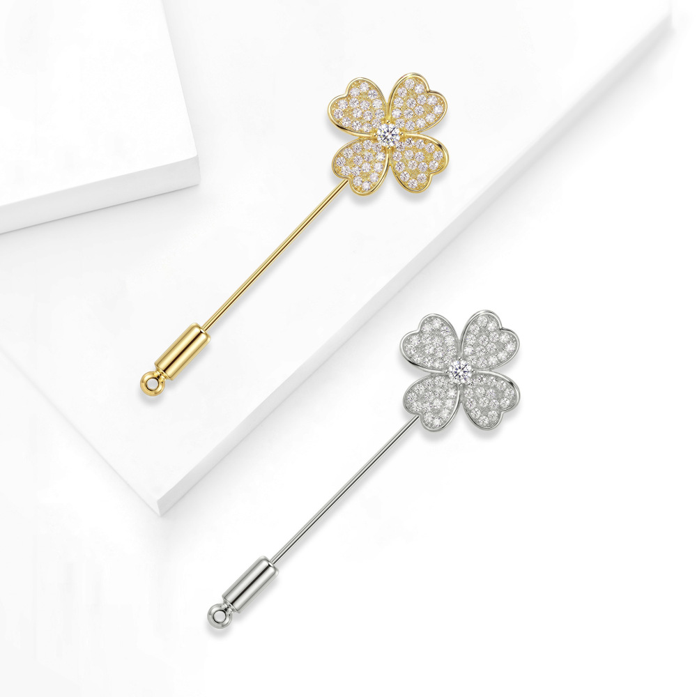 Simple Series Elegant Clover Metal Brooches Picture2