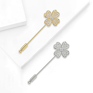 Simple Series Elegant Clover Metal Brooches h5 Picture2