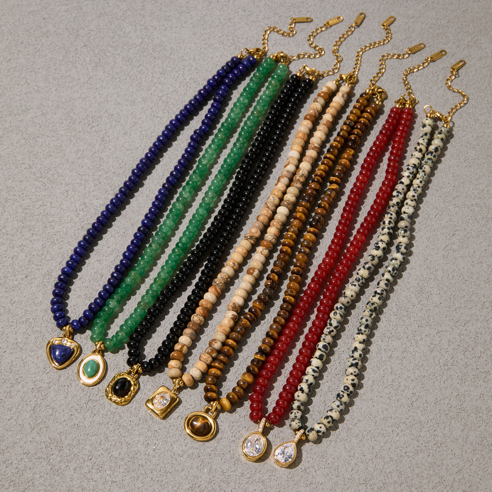 Luxurious Series Beads Natural Stones Zircon Women's Beaded Necklaces h5Picture3