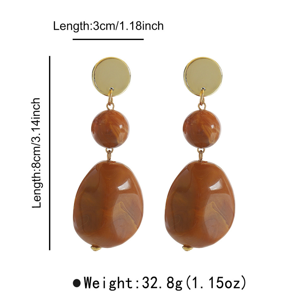 Classic Series Retro Beads Resin Women's Dangle Earrings