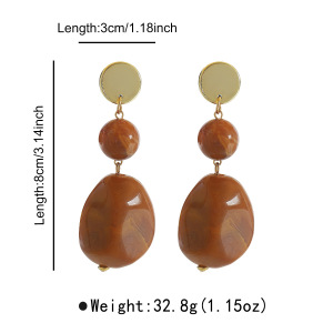 Classic Series Retro Beads Resin Women's Dangle Earrings h5