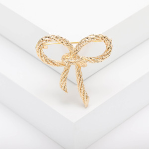 Simple Series Daily Bow Knot Solid Color Metal Brooches h5 