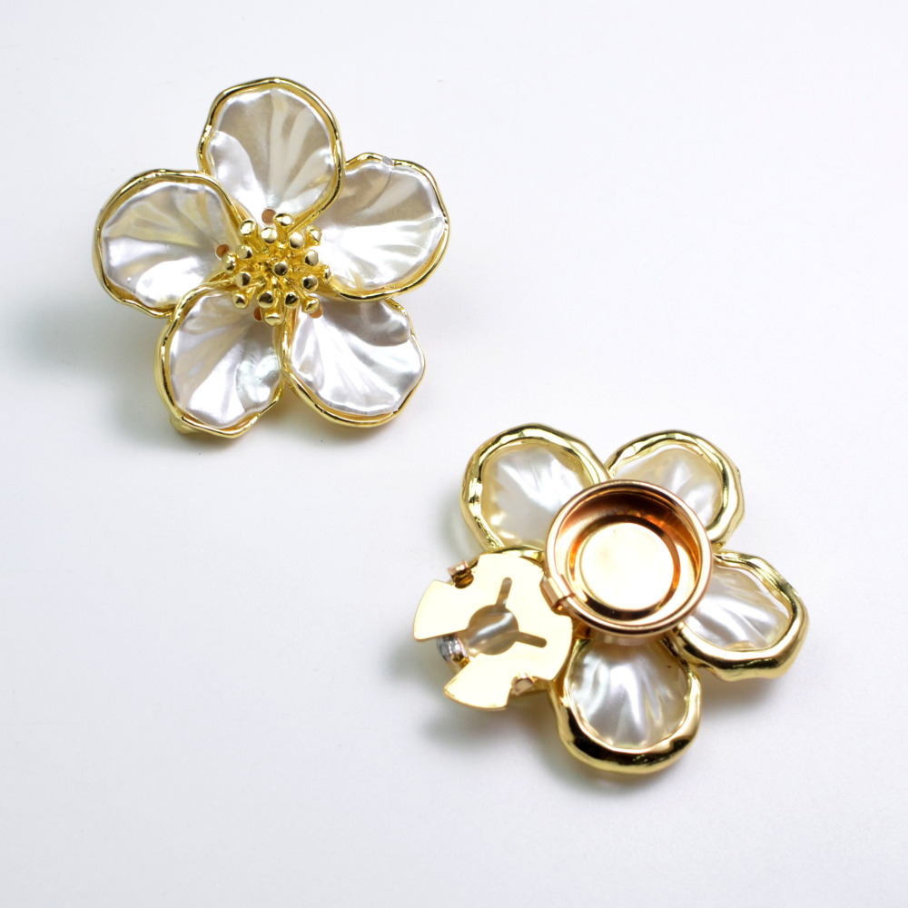 Simple Series Daily Flower Alloy Artificial Pearl Cufflinks Picture2