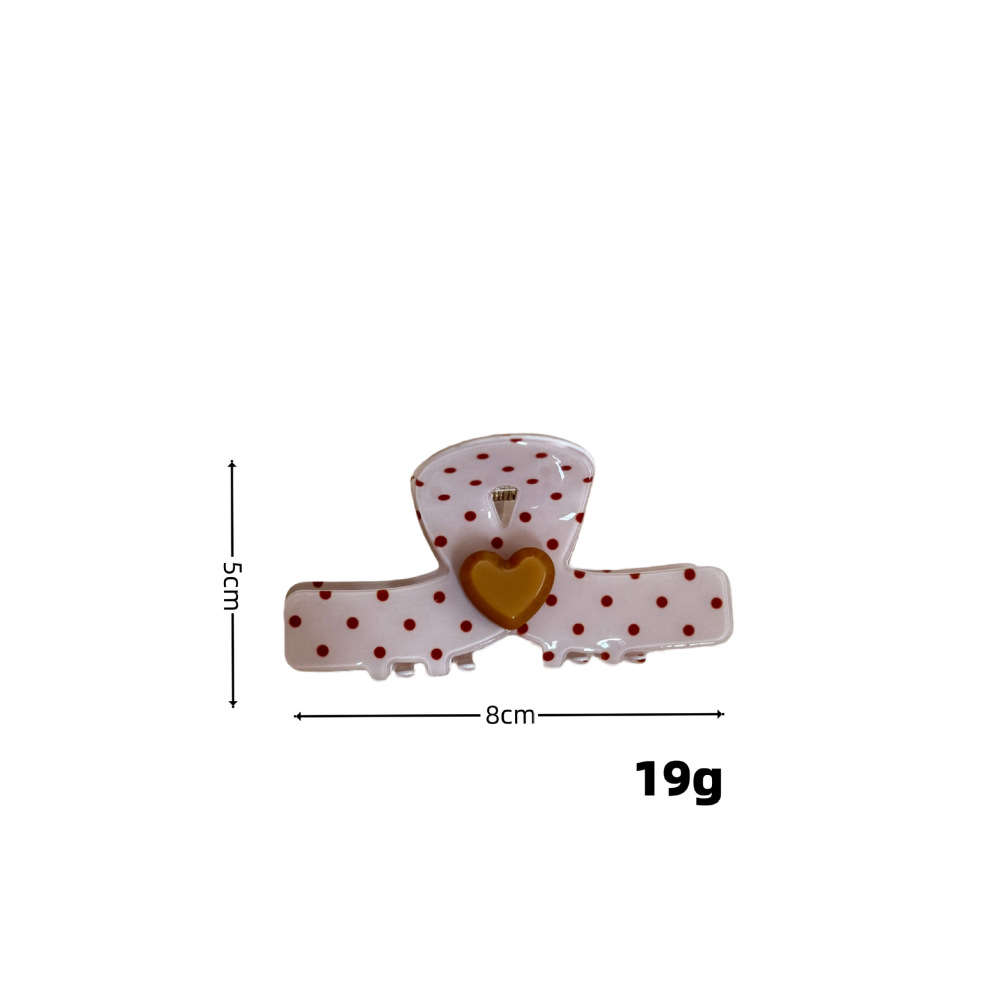 Simple Series Dagelijkse Hart Polka Dots Acryl Haarclips In Gemengde Kleuren h5Afbeelding5