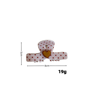 Simple Series Dagelijkse Hart Polka Dots Acryl Haarclips In Gemengde Kleuren h5 Afbeelding5