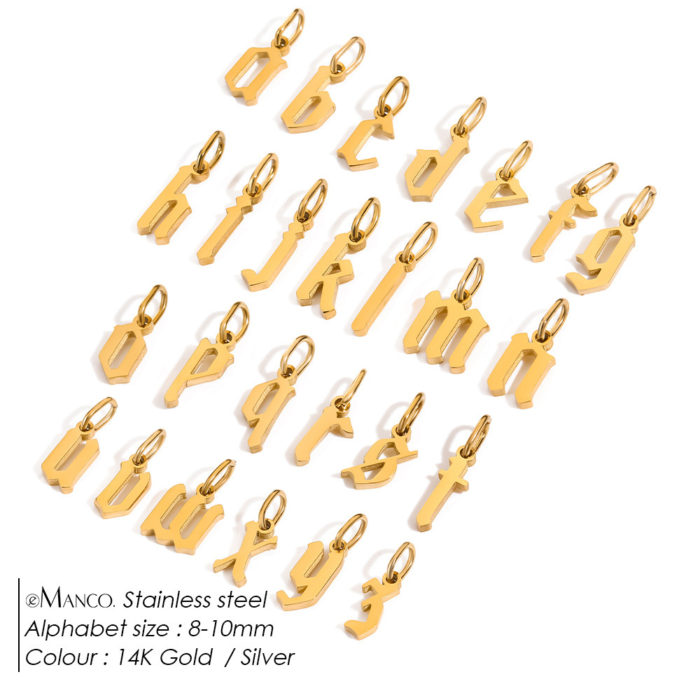Simple Series Diy Letter Stainless Steel Waterproof   Gold Color  Women's Pendants Picture2