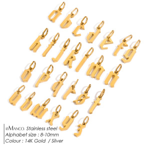 Simple Series Diy Letter Stainless Steel Waterproof   Gold Color  Women's Pendants h5 Picture2