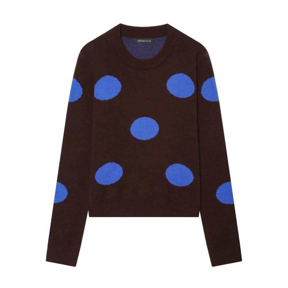 Retro Polka Dots Loose Fit Knitted Jumper h5Picture5