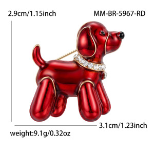 Simple Series Cute Animal Puppy Metal Rhinestone Brooches h5 