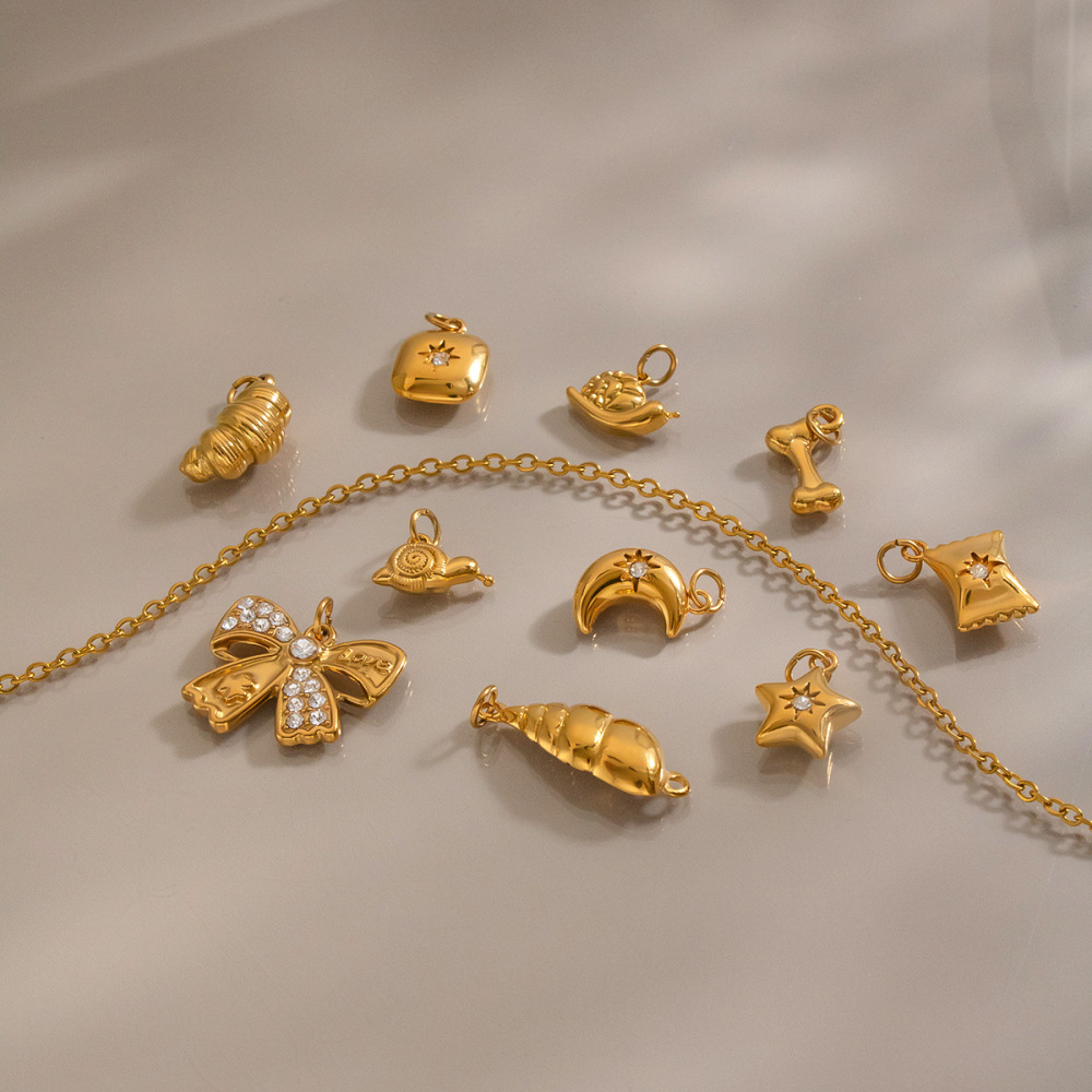 Stainless Steel Waterproof Gold Color Diy Pendants h5Picture2