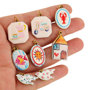 Romantic Series Diy Irregular Shape Fish Ellipse Shape Stainless Steel Waterproof Gold Color Women's Pendants h5 Picture3