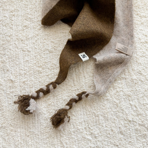 Simple Series Daily Twist Tassel Mixed Color Cotton Triangular Scarves h5 Picture3