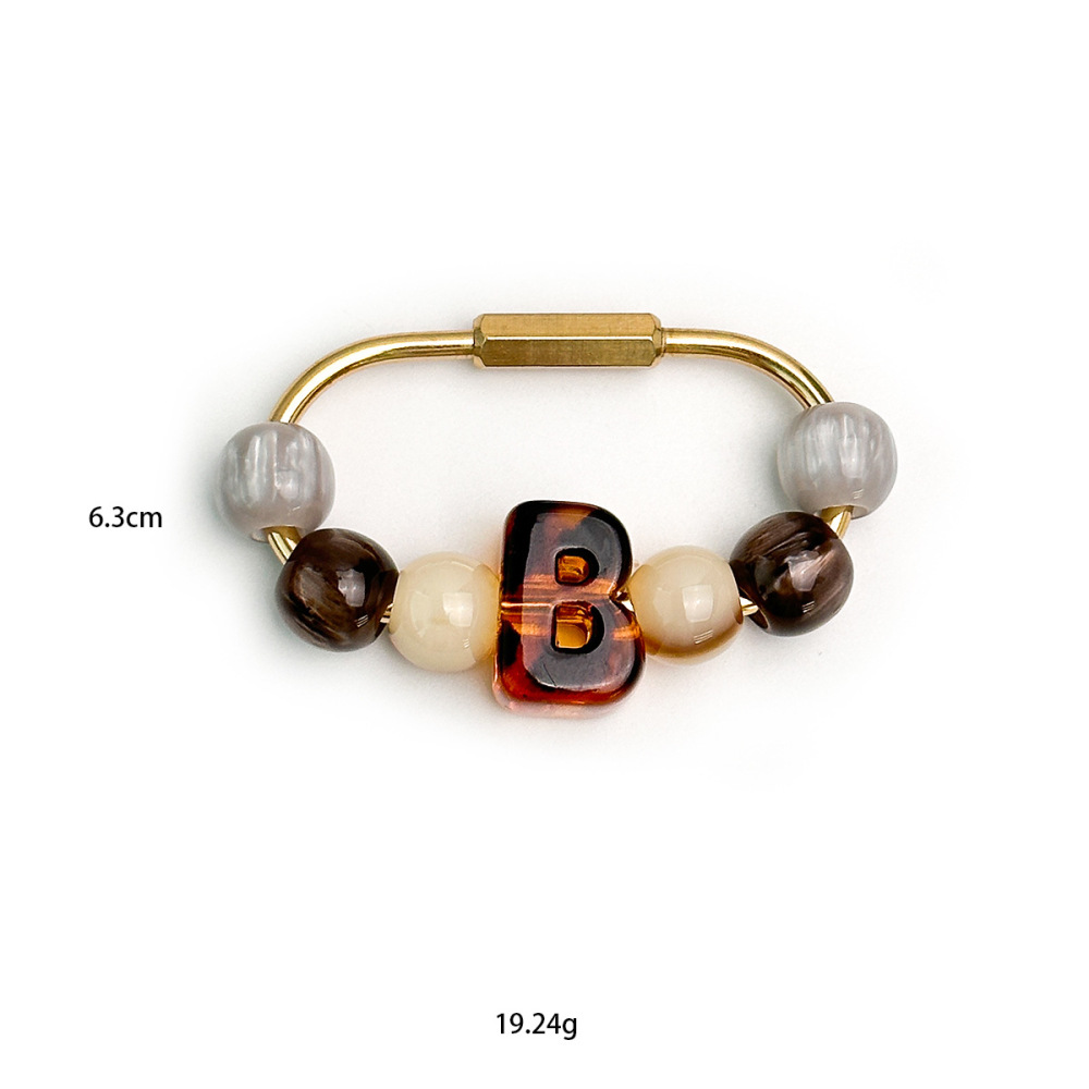 Simple Series Casual Letter Leopard Print Beads Mixed Color Gradient Color Alloy Bag Charms h5Picture4