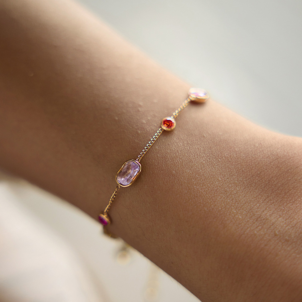Luxurious Series Simple Patchwork Rectangle Fish Stainless Steel Waterproof   Gold Color  Women's Chain Bracelets Picture4