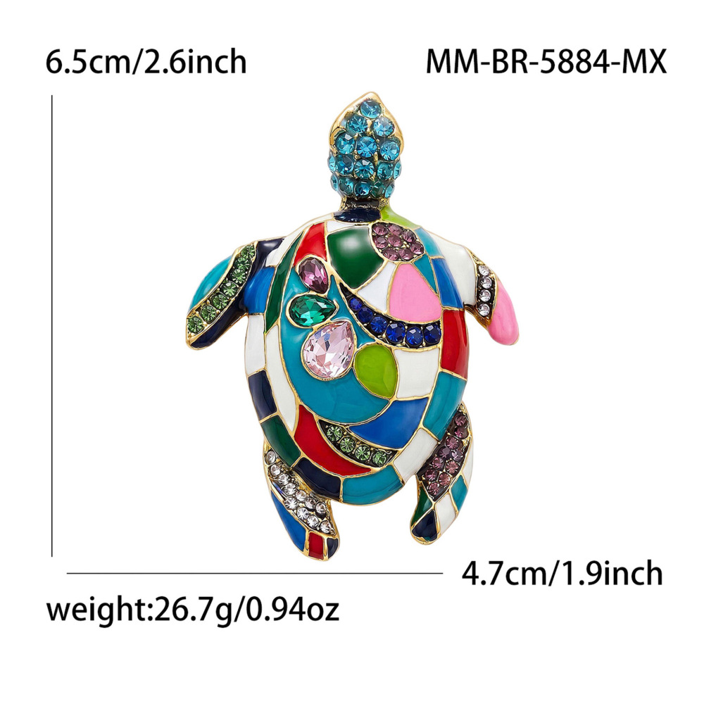 Luxurious Series Retro Animal Mixed Color Metal Rhinestone Brooches 