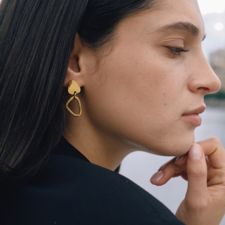 Schlichte, Geometrische Ohrhänger Aus Wasserdichtem Edelstahl In Goldfarbe Für Damen 2