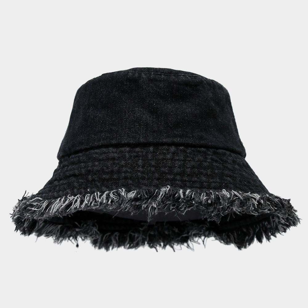 Simple Series Casual Solid Color Tassel Gradient Color Cotton Bucket Hats