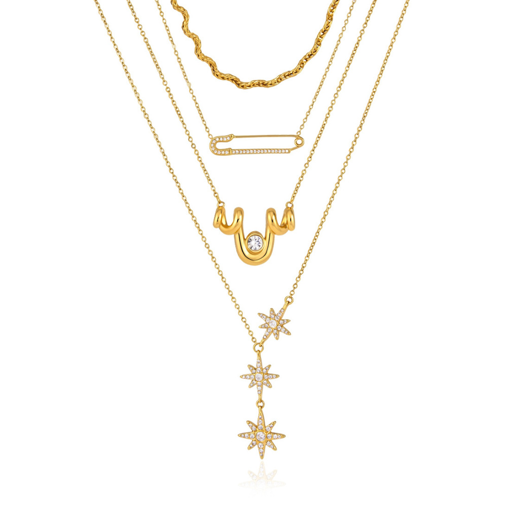 Geometric Shape Stainless Steel Waterproof Gold Color Zircon Women's Charm Bracelets Picture5