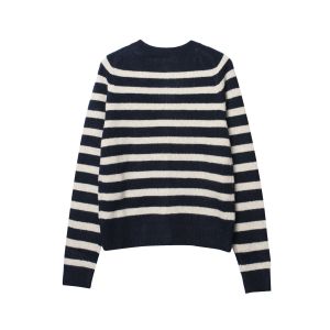 Casual Stripes Button Straight Knit Cardigan h5 Picture2
