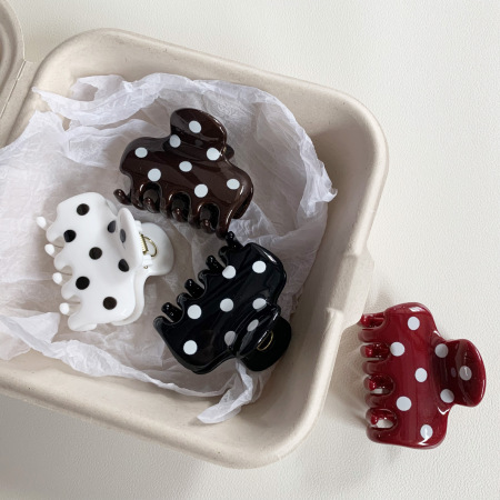 Simple Series Dagelijkse Effen Kleur Polka Dots Polycarbonaat Haarklemmen 2