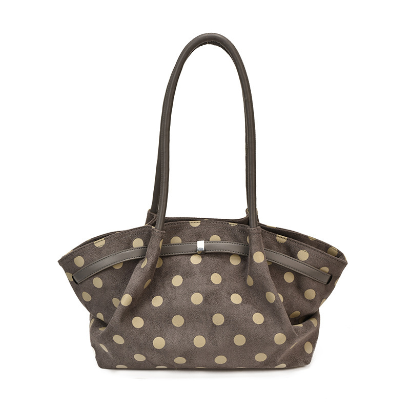 Parisian Chic Style Polka Dots Imitation Suede Women's Tote Bag