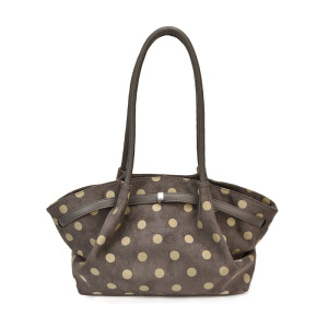 Parisian Chic Style Polka Dots Imitation Suede Women's Tote Bag h5