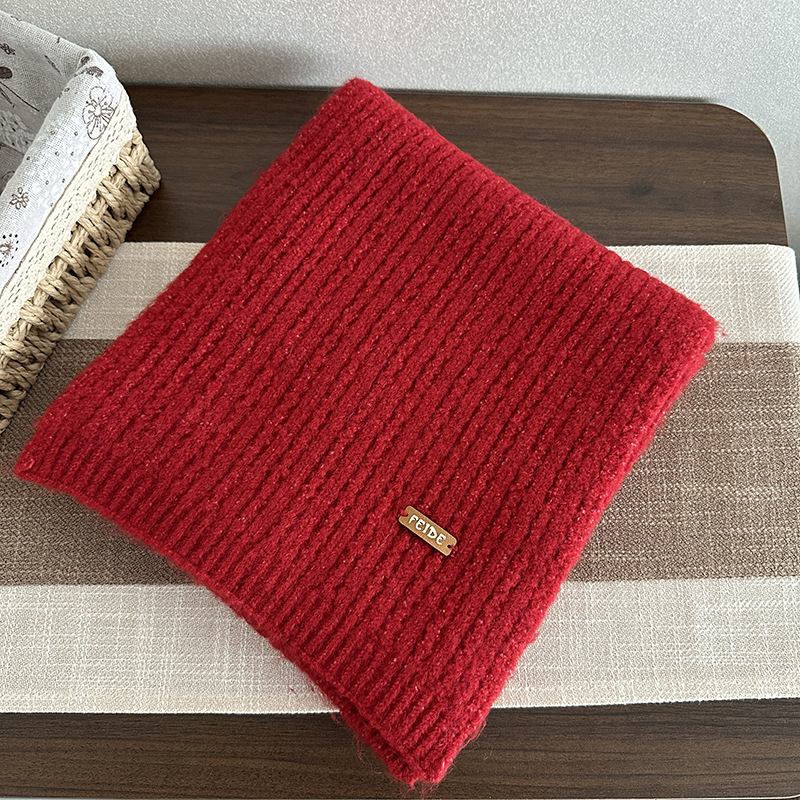 Simple Series Daily Solid Color Wool Polyester Blend Winter Scarves