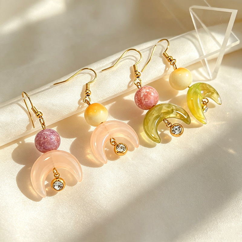 Romantic Series Diy Irregular Shape Stainless Steel Waterproof Gold Color Dangle Earrings h5Picture4