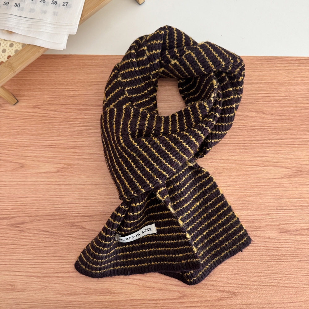 Simple Series Daily Stripe Mixed Color Polyester Winter Scarves