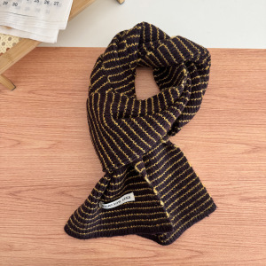 Simple Series Daily Stripe Mixed Color Polyester Winter Scarves h5