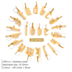 Simple Series Diy Letter Stainless Steel Waterproof   Gold Color  Women's Pendants h5 Picture5