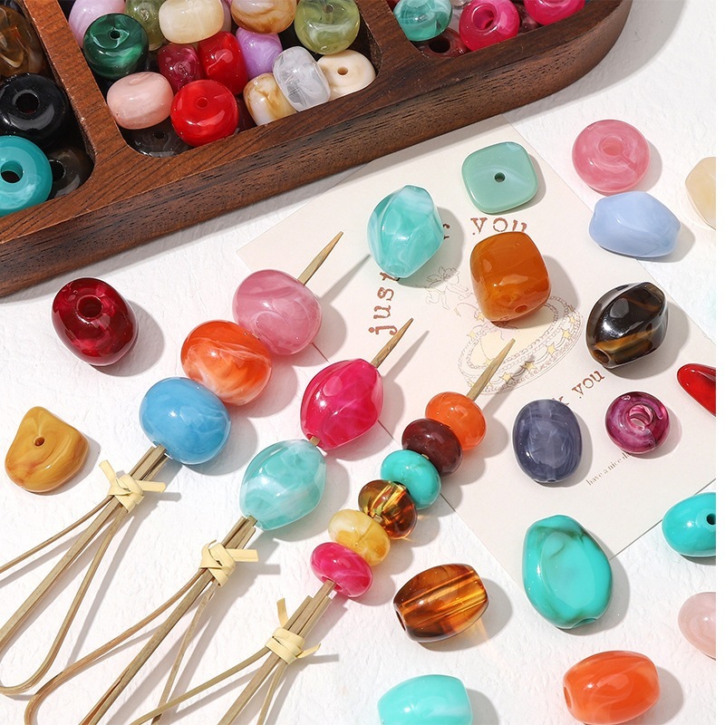 10Pcs Simple Series Diy Irregular Shape Gradient Color Acrylic Beads Picture4