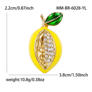 Simple Series Daily Fruit Metal Rhinestone Brooches h5 
