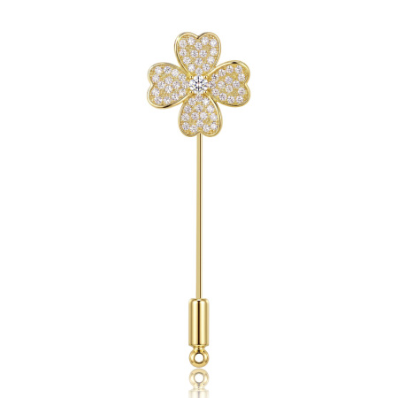 Eenvoudige Serie Elegante Metalen Broches Met Klavermotief