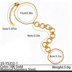 Romantic Series Sports Circle Stainless Steel Waterproof Gold Color Women's Hand Chain h5