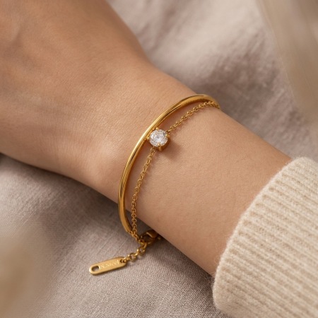 Stainless Steel Waterproof Gold Color Women's Chain Bracelets 2